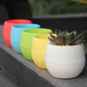 JualMini Pot Bunga Hias Kaktus Tanaman – 5pcs