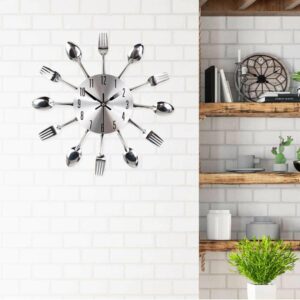 Taffware Jam Dinding 3D Creative Design Kuliner Sendok Garpu - T6806