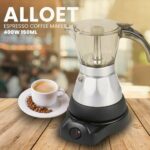 Alloet Espresso Coffee Maker Moka Pot Teko Filter 400W 150ml 3 Cups - JT01-3