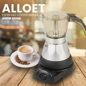 Alloet Espresso Coffee Maker Moka Pot Teko Filter 400W 150ml 3 Cups - JT01-3