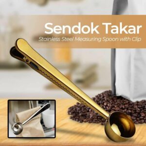 JualUrijk Sendok Takar Kopi Teh Measuring Spoon Stainless Steel with Clip – G166