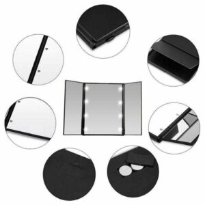 Blue ZOO Cermin Make Up Portable Foldable Mirror + LED Light - MR02480