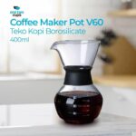 One Two Cups Coffee Maker Pot V60 Teko Kopi Barista Borosilicate Glass - SE111