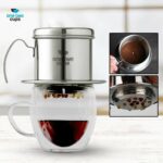 One Two Cups Filter Saring Kopi Vietnamese Coffee Pot Stainless - LC2