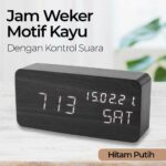 Lovin Jam Weker Alarm Motif Kayu Digital Voice Control - TX602