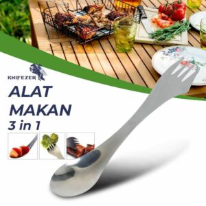 JualKNIFEZER 3 in 1 Sendok Garpu Pisau Stainless Steel – HG1514