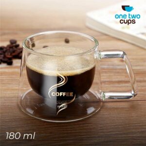 One Two Cups Cangkir Kopi Anti Panas Double Wall Glass 180ml - DOME240