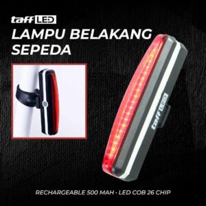 TaffLED Lampu Belakang Sepeda Rechargeable 500 mAh LED COB 26 Chip - RPL-2266