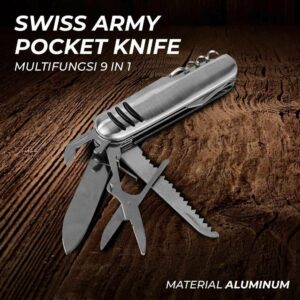 JualPisau Swiss Army Pocket Knife EDC Multifungsi 9 in 1 – A3010