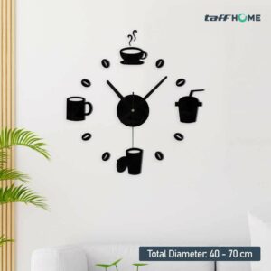 TaffHOME Jam Dinding DIY Giant Wall Clock Model Kopi Cafe - DIY-07
