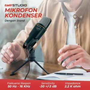 TaffSTUDIO Mikrofon Kondenser Studio dengan Stand - SF-666